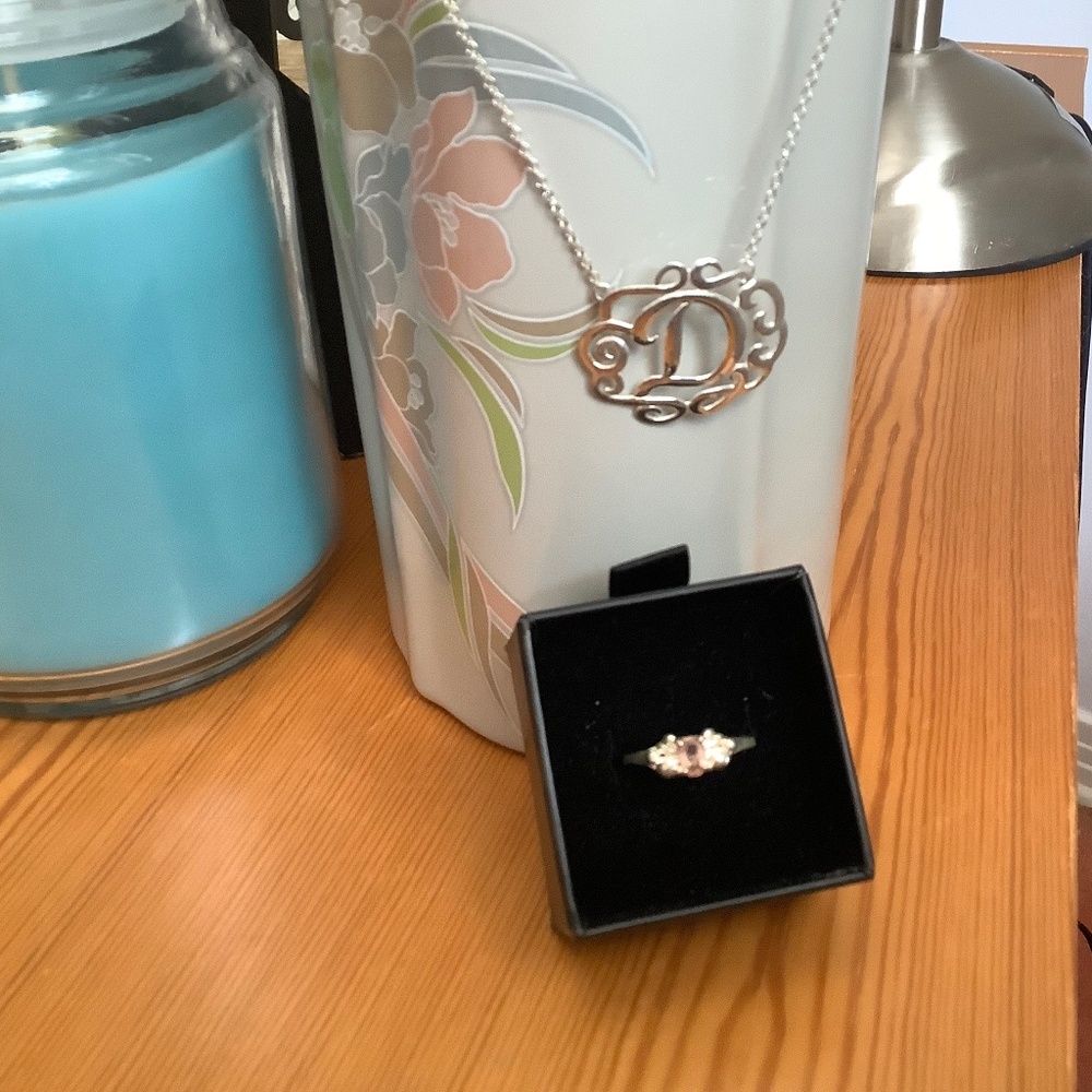 Necklace initial Fancy “D” and Ring sz7